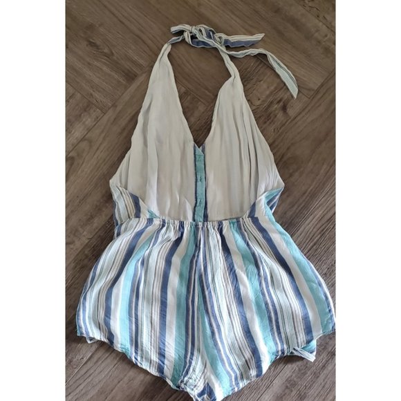 T.C.ELLIS Blue Sky Stripes Halter Romper - Picture 5 of 5
